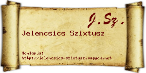 Jelencsics Szixtusz névjegykártya